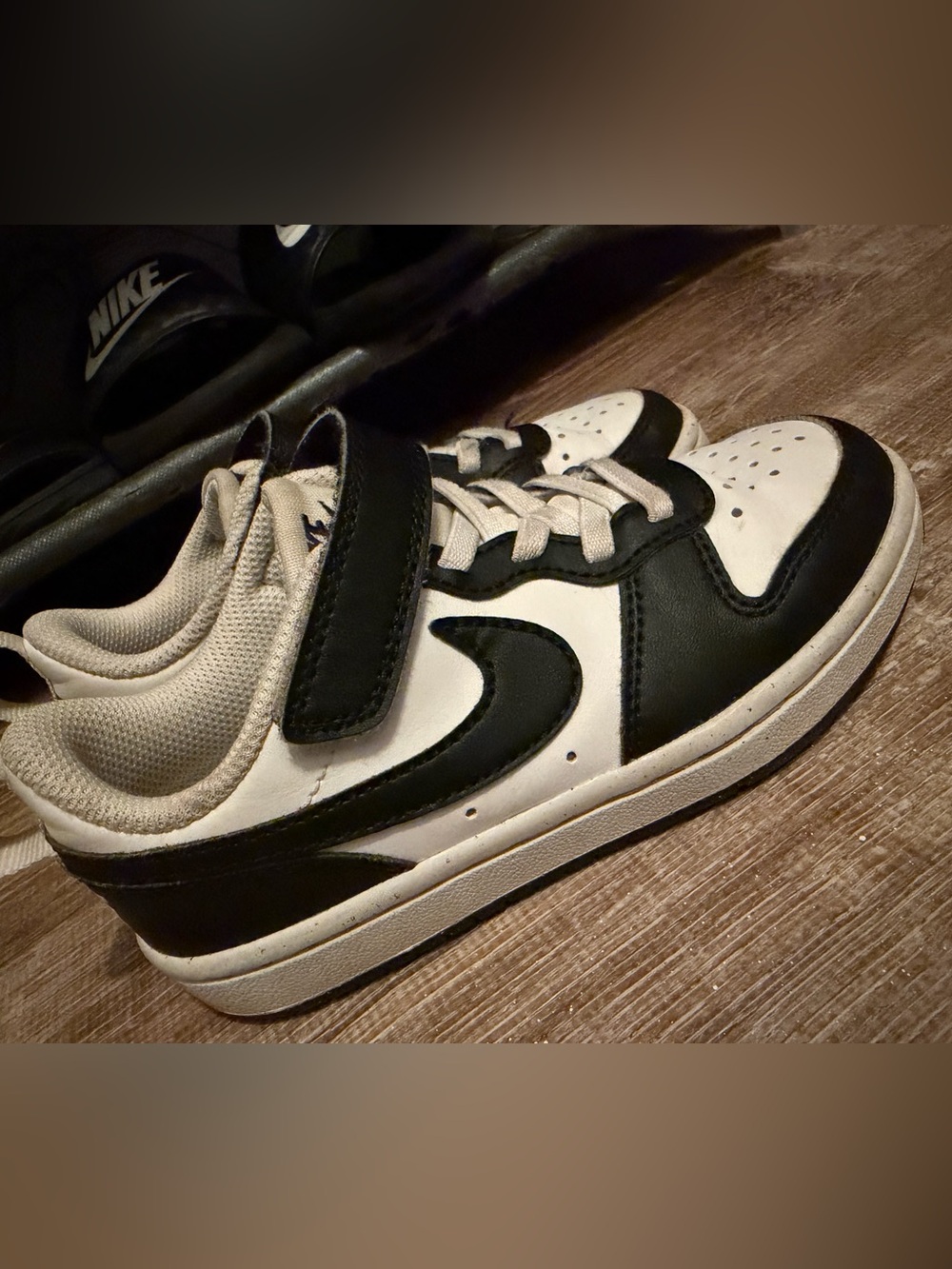 Kids Black and White Nike Sneakers Size 11C